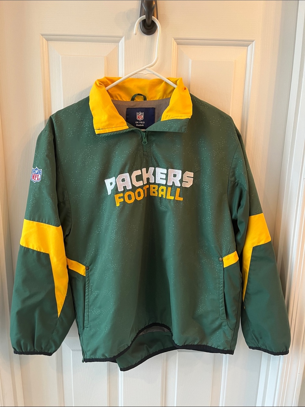 Vintage Reebok Green Bay Packers Football Pullover Windbreaker